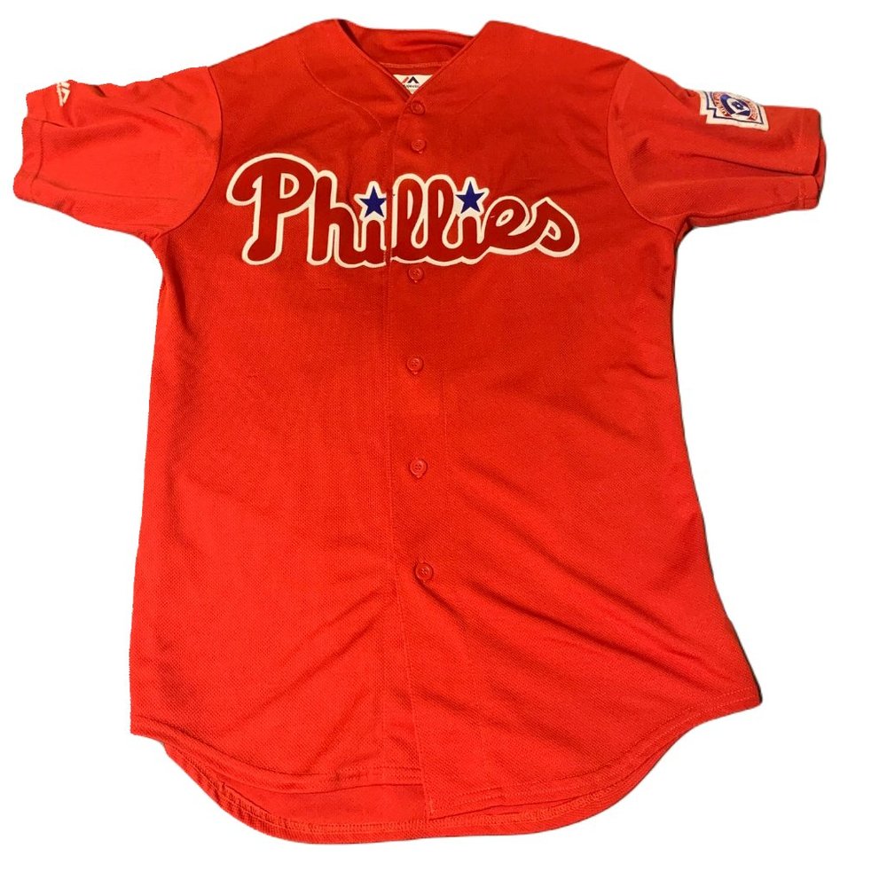 Vintage Philadelphia Phillies Little League MLB Baseball Jersey Utley mens Small